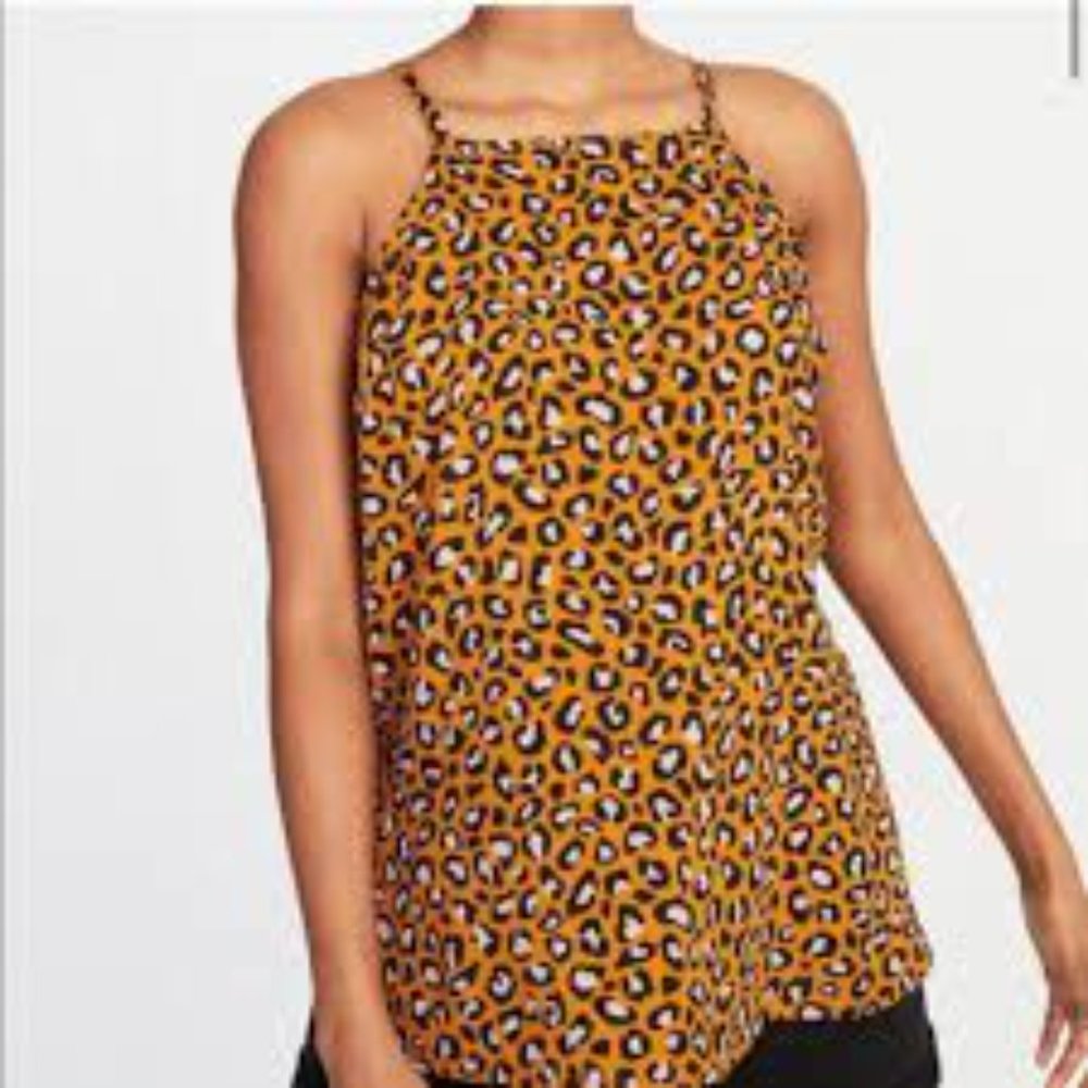 Old navy leopard high neck tank top